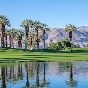 View of Palm Desert, California from a golf course